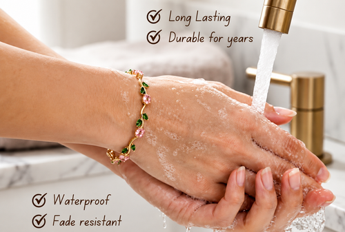 Jelora™ Ruby Tulip Floral Bracelet | Waterproof & Tarnish Resistant