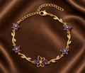 Jelora Lavender Bloom Bow Bracelet – Elegant Floral Crystal Bracelet for Women